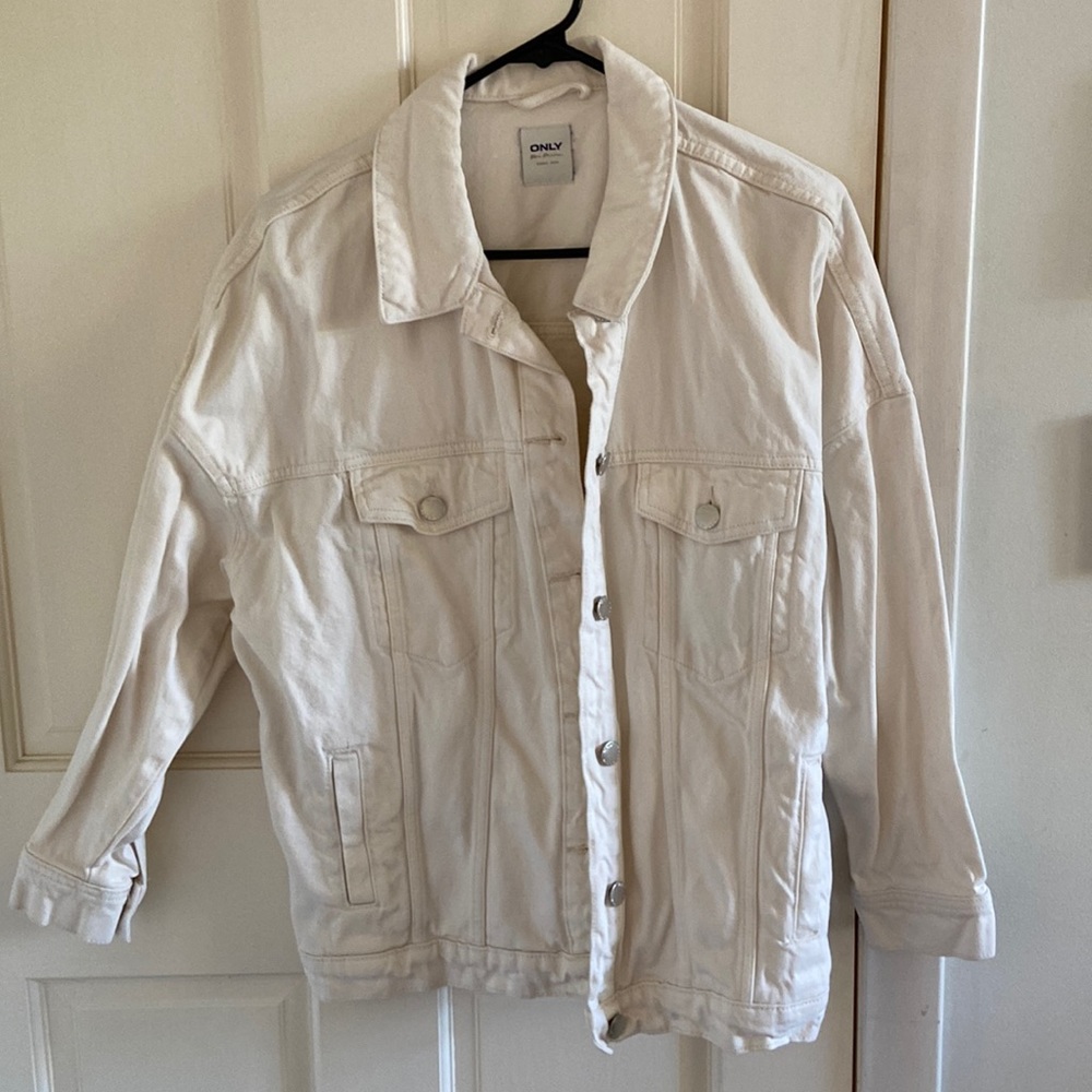 Only Blue Denim white denim jacket